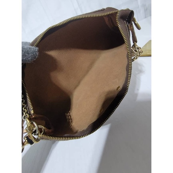 Authentic Louis Vuitton Monogram Canvas Eva Pochette Bag Brown - Picture 13 of 14